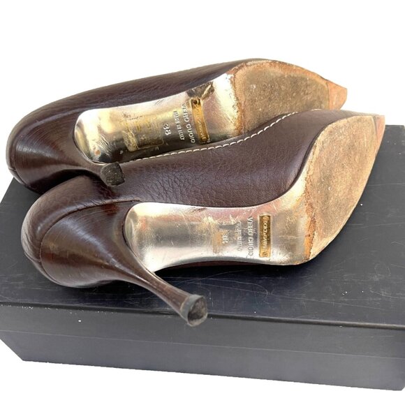 Auc Dolce & Gabbana Vitello T.Moro studded point Toe heels IT38 US 8 - Picture 10 of 14